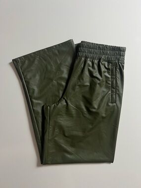 Aerie Offline Real Luxe Faux Leather Pants, Green, Size M